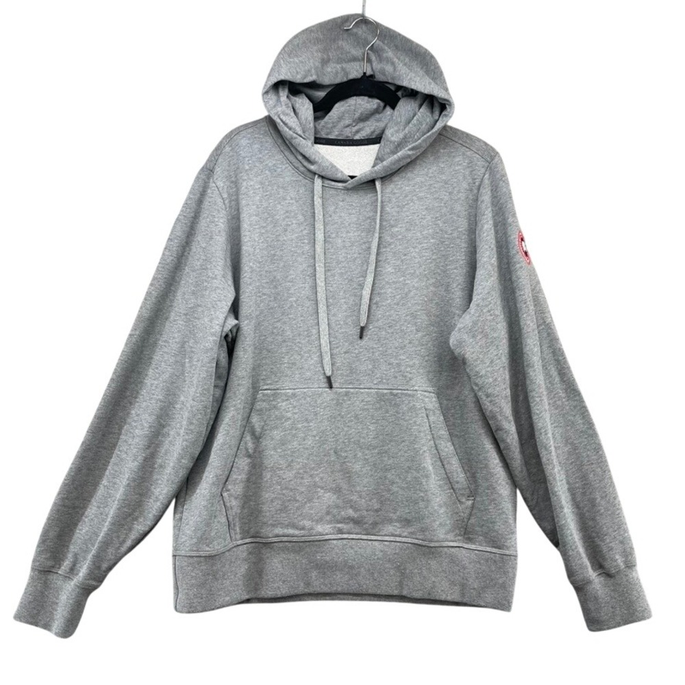 Canada Goose Huron Hoodie Mens Medium Stone Heather Grey 7403M Italy Patch